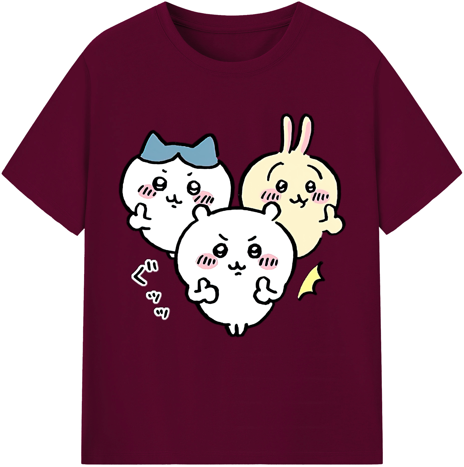（画像用） ちいかわ うさぎ Chii-kawa usagi レディースカジュアルプリントTシャツ（綿100％）
